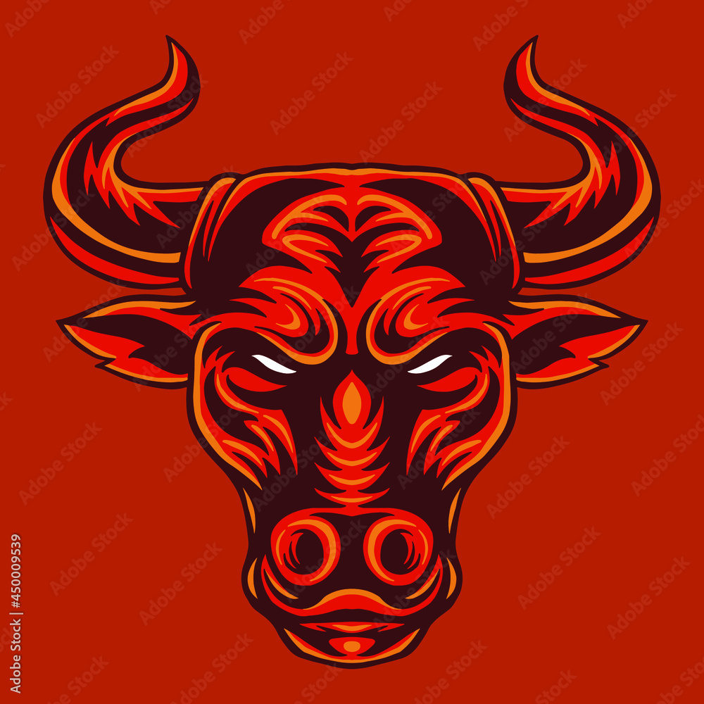 Red bull vector head mascot