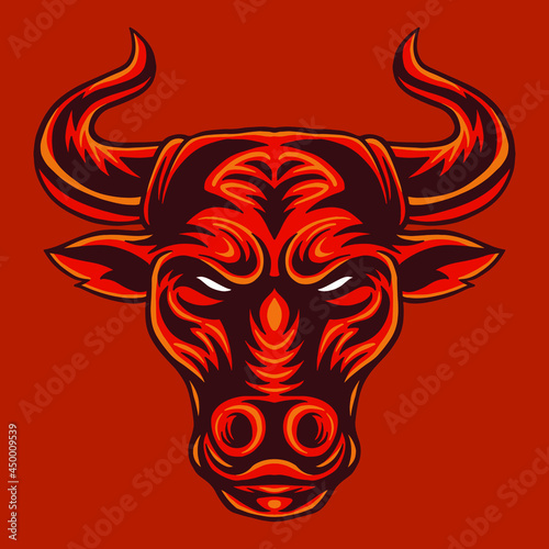 Red bull vector head mascot