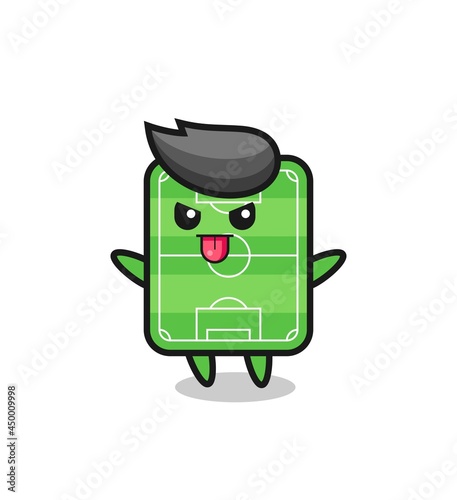 naughty football field character in mocking pose