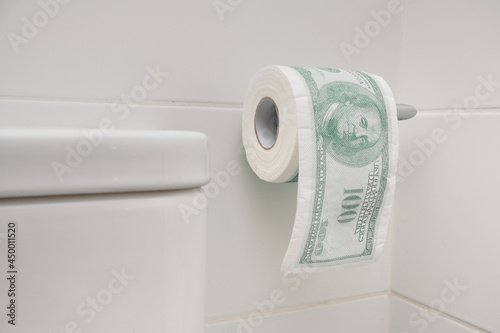 financial crisis concept, loosing money, money senseless waste photo