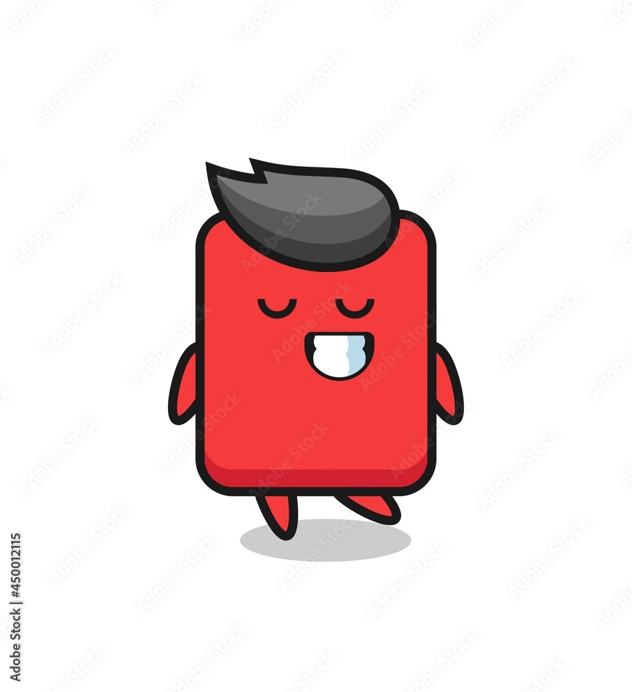 red card cartoon illustration with a shy expression red card cartoon illustration with a shy expression