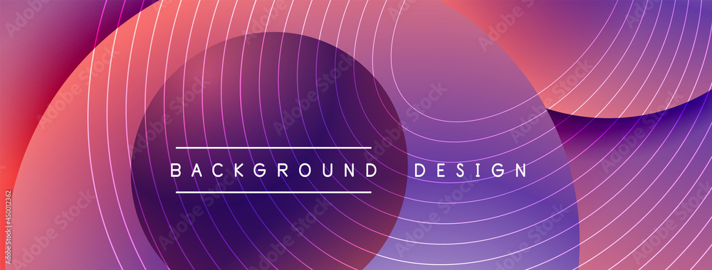 Gradient circles with shadows. Vector techno abstract background. Modern overlapping forms wallpaper background, design template Gradient circles with shadows. Vector techno abstract background. Modern overlapping forms wallpaper background, design template