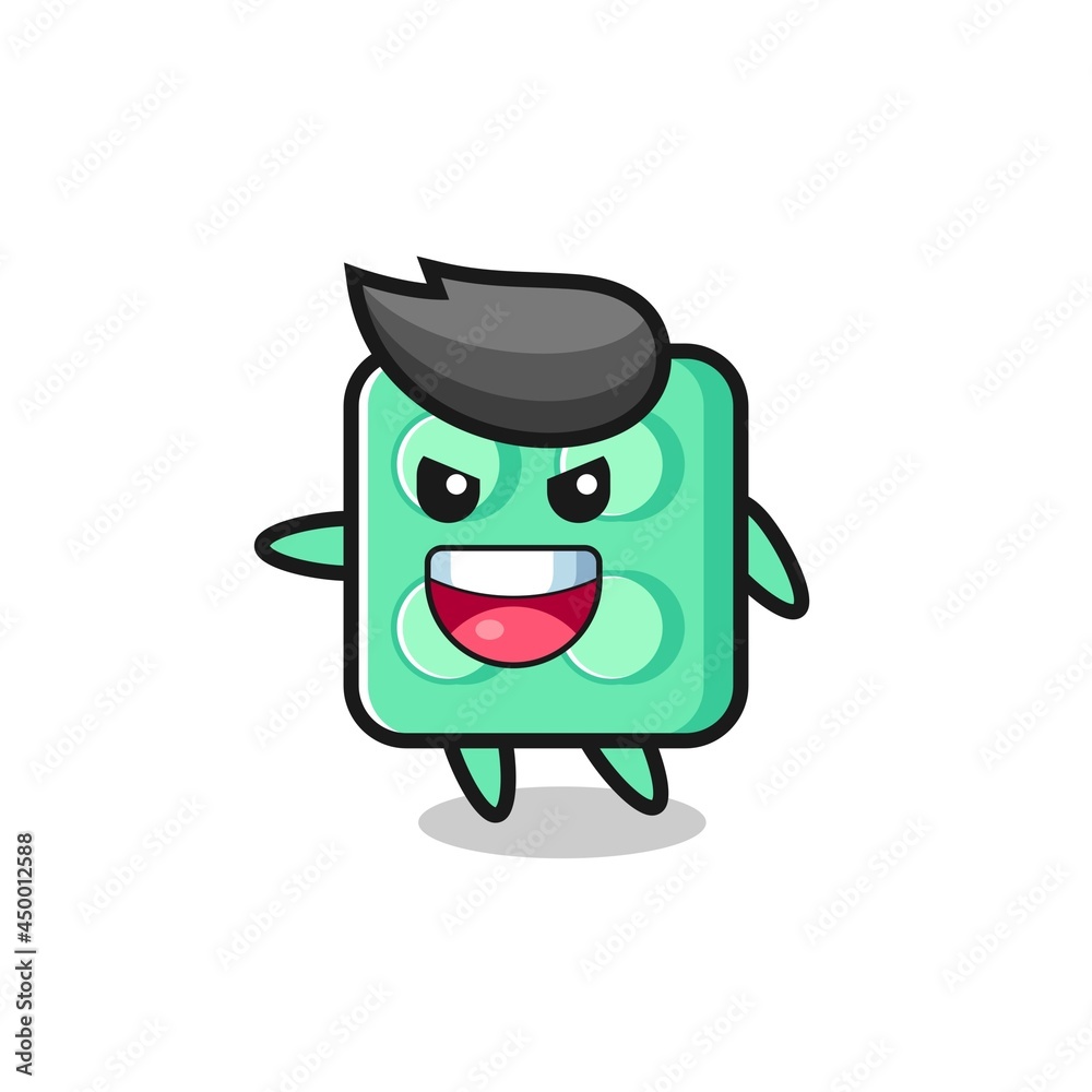 brick toy cartoon with very excited pose brick toy cartoon with very excited pose