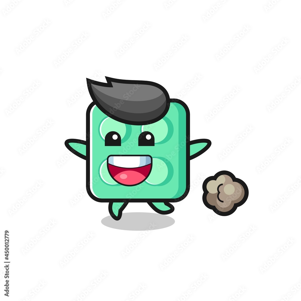 the happy brick toy cartoon with running pose the happy brick toy cartoon with running pose