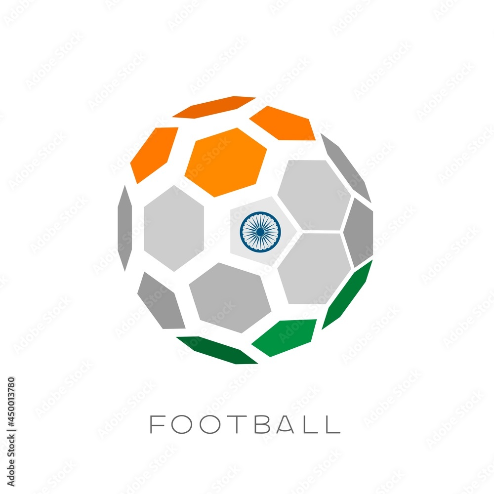 Fototapeta premium 3D soccer ball with India team flag.