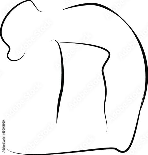 line drawing of a man in a yoga pose