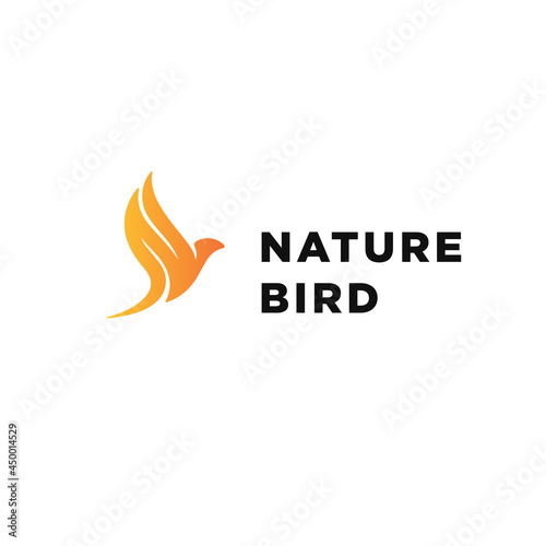 Flying Wings Bird Logo abstract design vector template with gradient