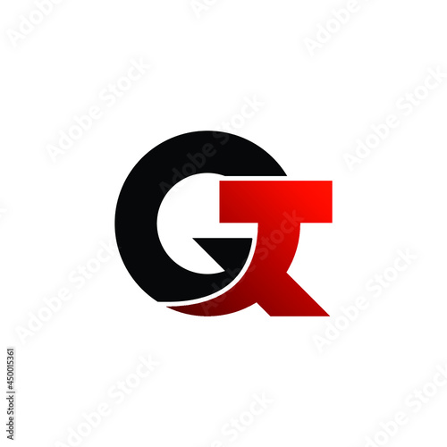 Letter QT simple logo design vector photo