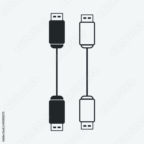 usb to usb cable vector icon illustration sign 