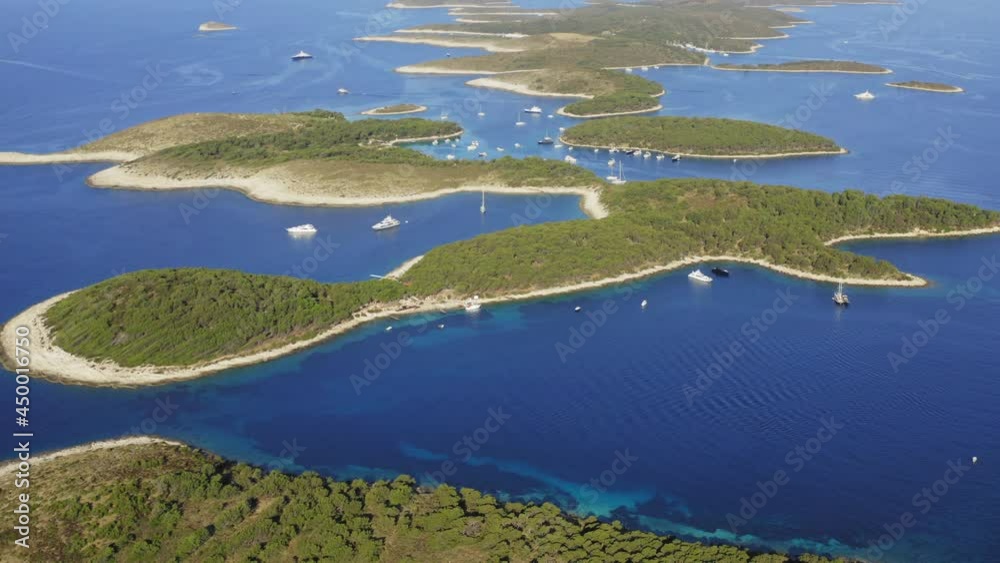 Aerial view of Palinski otoci islands in Hvar, Adriatic Sea in Croatia Aerial view of Palinski otoci islands in Hvar, Adriatic Sea in Croatia