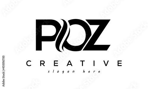 Letter POZ creative logo design vector	