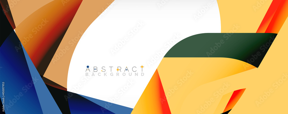 Geometric abstract background - multicolored abstract shapes on white. Vector Illustration For Wallpaper, Banner, Background, Landing Page Geometric abstract background - multicolored abstract shapes on white. Vector Illustration For Wallpaper, Banner, Background, Landing Page