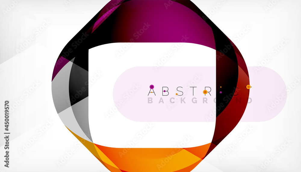 Abstract square shape with overlapping waves, minimal geometric background. Vector Illustration For Wallpaper, Banner, Background, Landing Page