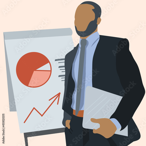 Business man with investing plan.