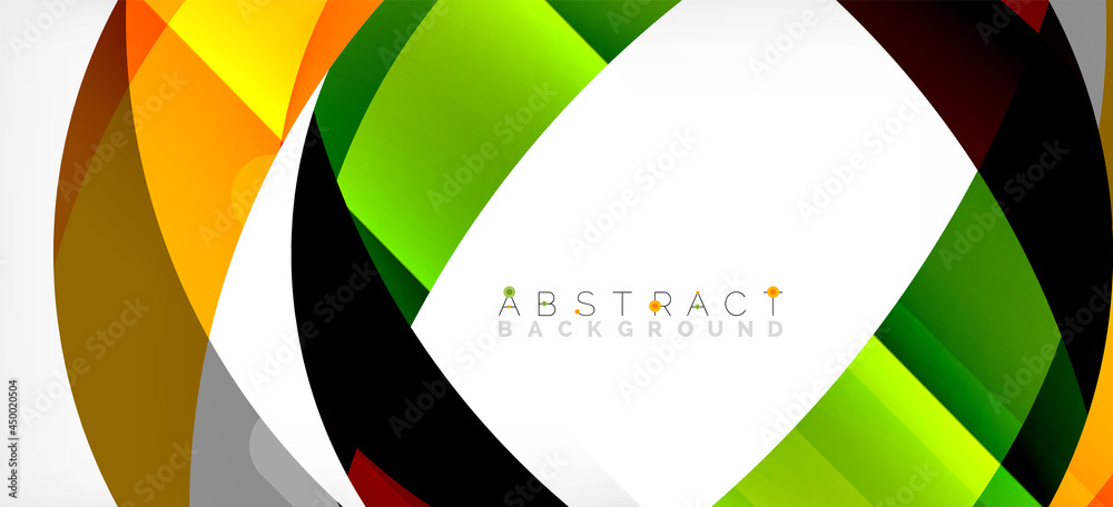 Geometric abstract background. Circle created with overlapping color shapes. Vector Illustration For Wallpaper, Banner, Background, Landing Page Geometric abstract background. Circle created with overlapping color shapes. Vector Illustration For Wallpaper, Banner, Background, Landing Page