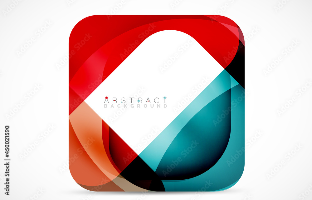 Minimal background. Abstract square shape with round corners created with wavy forms. Vector Illustration For Wallpaper, Banner, Background, Landing Page Minimal background. Abstract square shape with round corners created with wavy forms. Vector Illustration For Wallpaper, Banner, Background, Landing Page