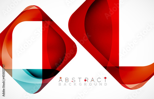 Minimal background. Abstract square shape with round corners created with wavy forms. Vector Illustration For Wallpaper, Banner, Background, Landing Page