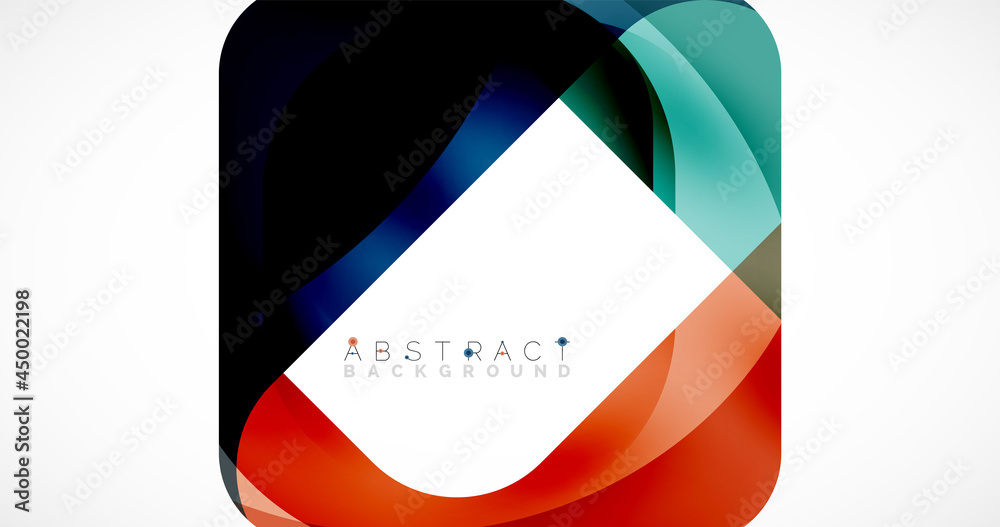 Minimal background. Abstract square shape with round corners created with wavy forms. Vector Illustration For Wallpaper, Banner, Background, Landing Page Minimal background. Abstract square shape with round corners created with wavy forms. Vector Illustration For Wallpaper, Banner, Background, Landing Page
