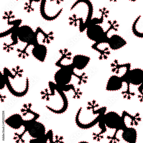 Seamless pattern with lizard silhouette,