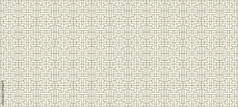 Vector Seamless Traditional Korean Pattern, Background Template, Traditional Geometric Ornament.
