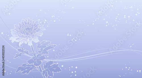 上品な菊の花の背景イラスト（薄紫）