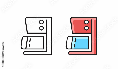 Coffee maker machine icon. Kitchen household. Simple line vector symbol.