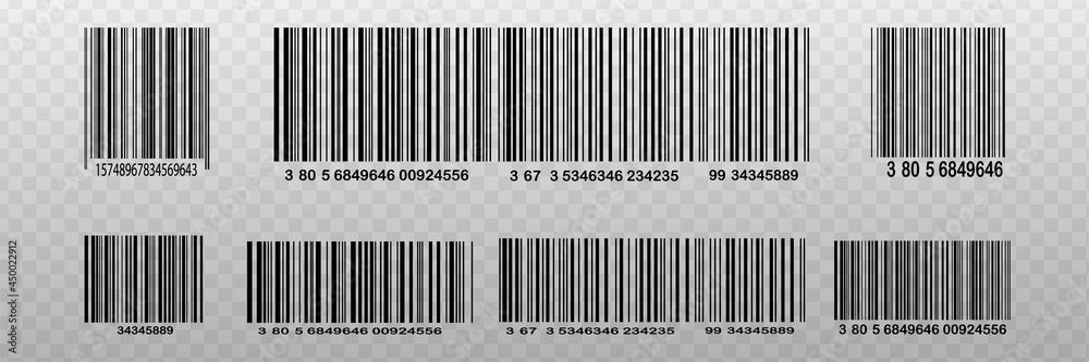 Barcode isolated on transparent background. Vector icon Barcode isolated on transparent background. Vector icon
