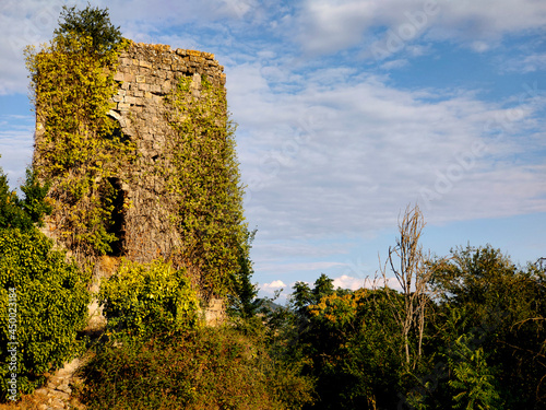 deserted town mendinueta tower in ruins photo