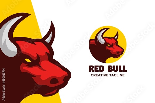 Red Bull E-sport Mascot Logo Character