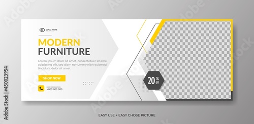 Modern furniture web banner template	