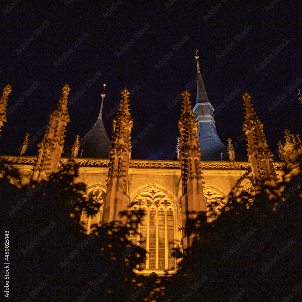 View of Kutna Hora with Saint Barbara's Church that is a UNESCO world heritage site, Czech Republic.