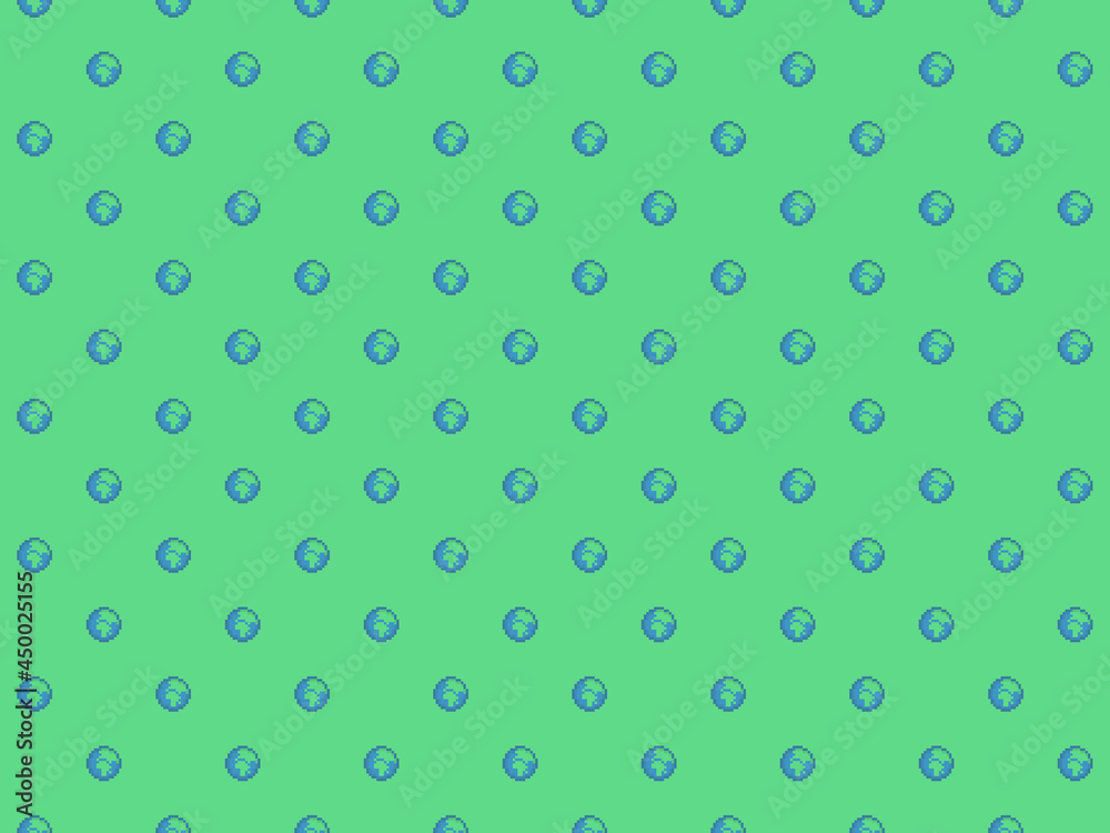 Pixel green earth wallpaper - seamless pattern Pixel green earth wallpaper - seamless pattern