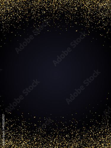 Festive Christmas and New Year background with gold glitter or confetti of stars. Vector illustration.