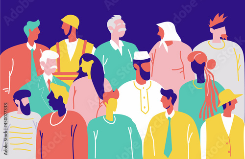 Different kind of peoples in society illustration concept vector