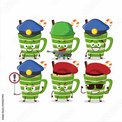 A dedicated Police officer of frappe chocolate mascot design style