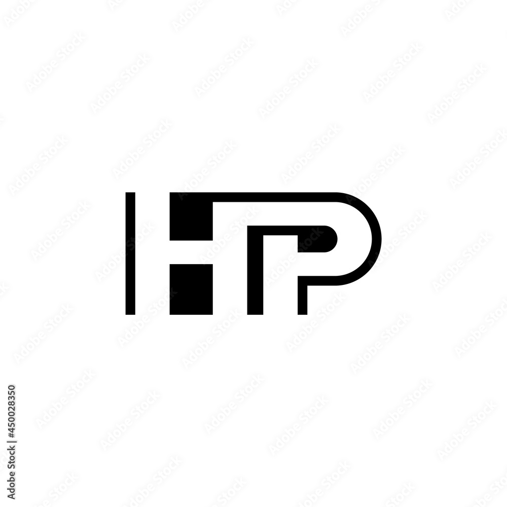 HP initial letter monogram. Negative space logo design. HP initial letter monogram. Negative space logo design.