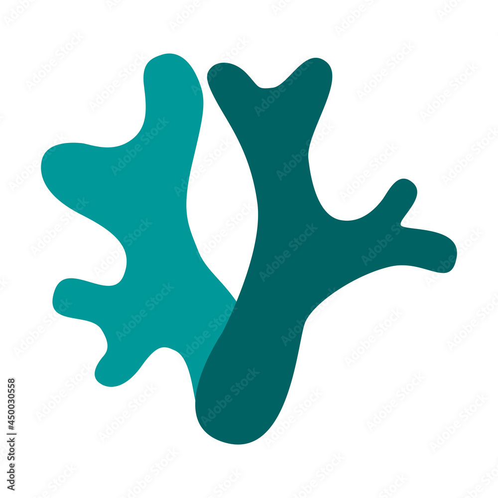 Lichen Icelandic moss with twigs of different colors on a white background logo, icon Lichen Icelandic moss with twigs of different colors on a white background logo, icon