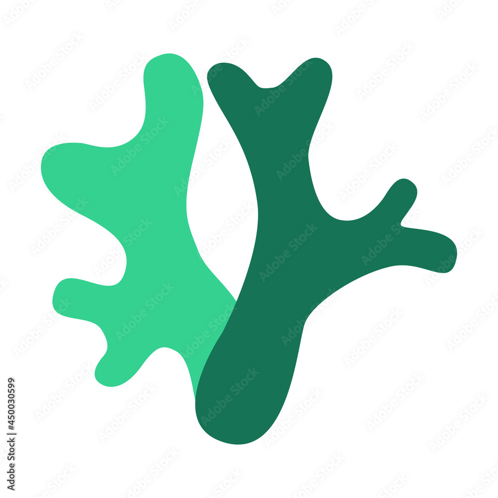 Lichen Icelandic moss with twigs of different colors on a white background logo, icon Lichen Icelandic moss with twigs of different colors on a white background logo, icon