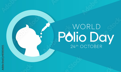 World Polio day is observed every year on October 24, poliomyelitis is a disabling and life-threatening disease caused by the poliovirus. Vector illustration photo