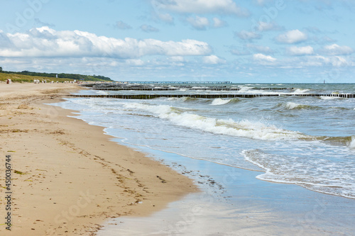 Baltic Sea beach of Graal-Müritz, Mecklenburg-Vorpommern, Germany, in the morning