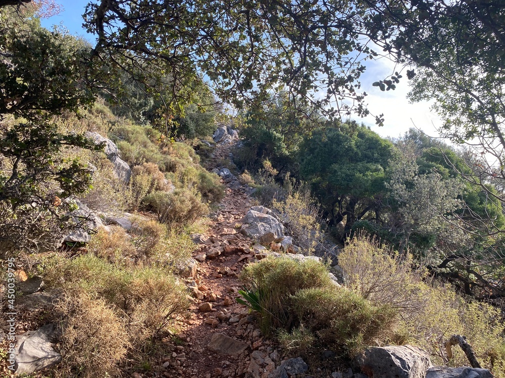 Ascent from Oludeniz . Lycian way. Turkey Ascent from Oludeniz . Lycian way. Turkey