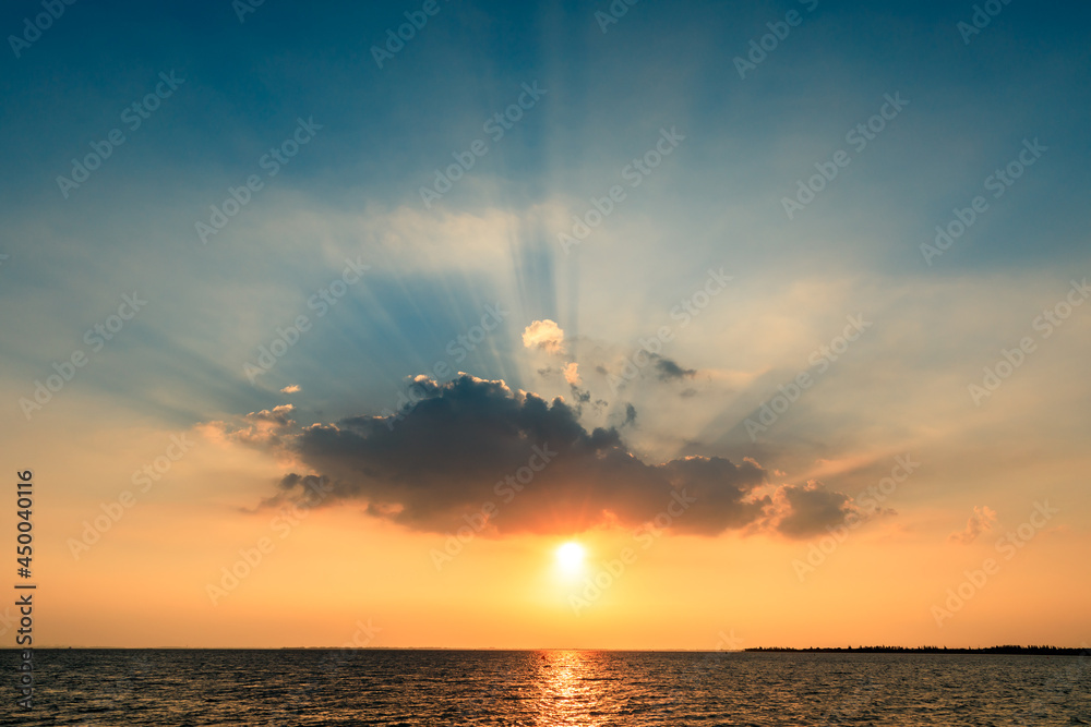 Sea and sky natural scenery at summer sunset, Asia Sea and sky natural scenery at summer sunset, Asia