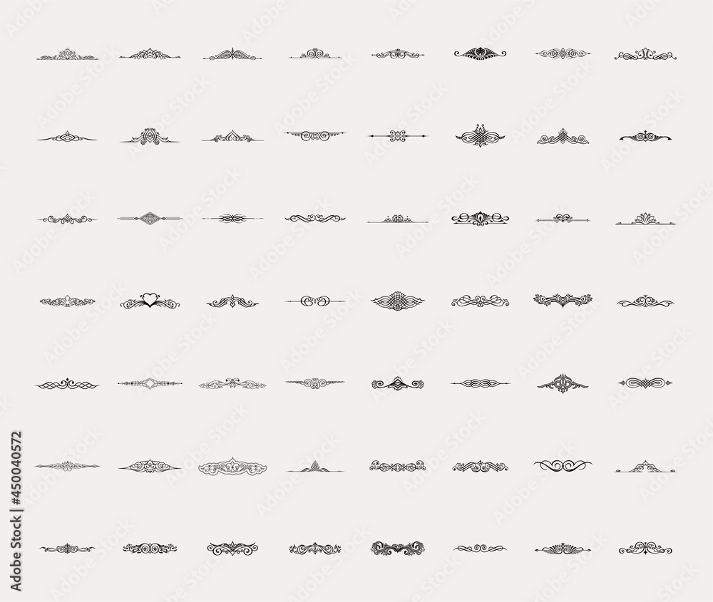 Vintage borders and Page Dividers Vector set