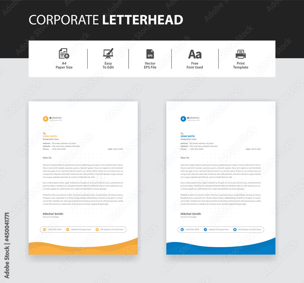 Abstract Business style letter head templates for your project design, Vector creative Layout Abstract Business style letter head templates for your project design, Vector creative Layout
