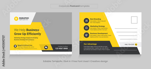 Real estate postcard design template with creative modern layout. Invitation Design, Event Card Design, Direct Mail Template, leaflet.