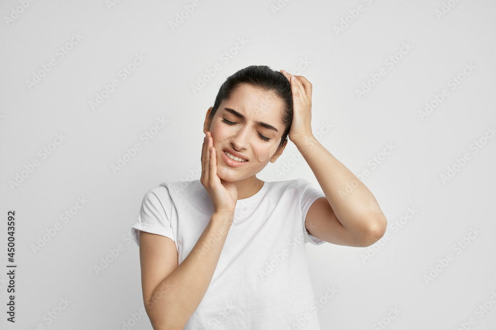 woman with headache depression migraine problems negative woman with headache depression migraine problems negative