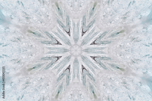 background from a repeating kaleidoscope view with gray dark and bright lines and shapes coming from the center