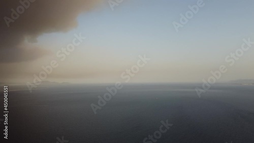 Wallpaper Mural Fire fighting aircrafts over Marathon bay in Athens Greece towards Varibobi forest fire. Torontodigital.ca