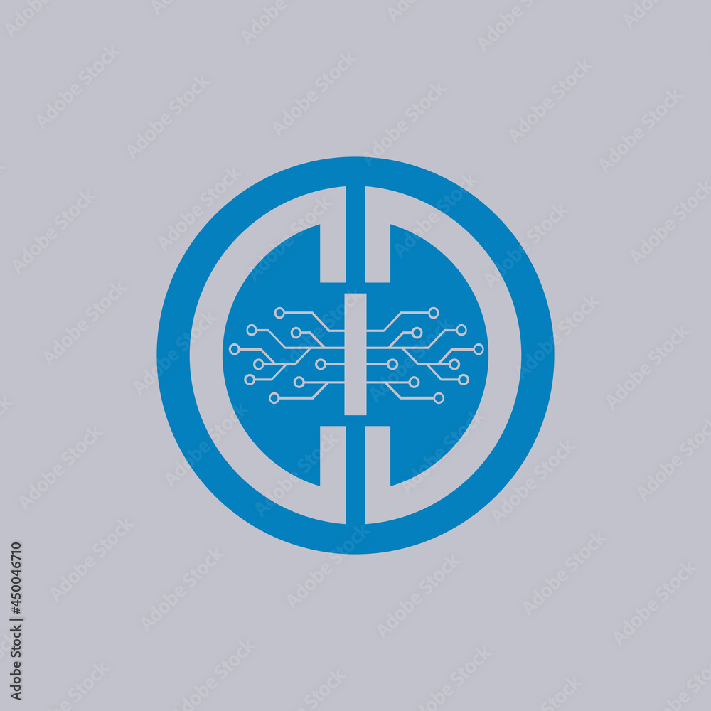 logo technology with box concept logo technology with box concept