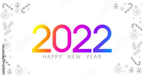 Happy new year. Holiday background. 2022. Happy new year. 2022 new year. Happy new year design. Colorful holiday background for calendar or web banner. 2022 celebration. Light 2022 © Katsiaryna Hatsak